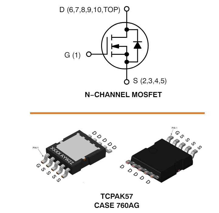 应用电路图 - onsemi NVMJST1D3N04C功率N沟道MOSFET